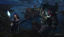 Warcraft III Reforged Jaina and Rexxar art by Stanton Feng