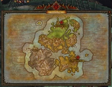 Horde map with a zone completed