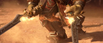 Saurfang splitting Shalamayne into Shalla'tor and Ellemayne.