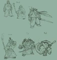 Pandaren classes concept art.