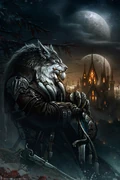 The two moons behind Genn Greymane by Glowei.