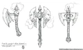 Runed axes concept art.