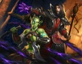 Medivh and Garona in Betrayal of the Guardian.