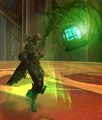 Sylvanas holding the Soulcage in the Vault of Eyir.