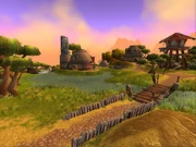 A Nagrand village in-game.