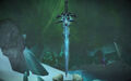 Frostmourne in the cavern.