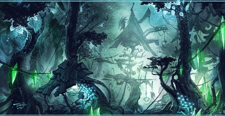 Concept art of the Terokkar Forest.