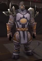 The Argent Crusade draenei may wear both versions of the Argent tabard.