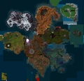 The Draenor satellite map during alpha, with a very differently-shaped Gorgrond.