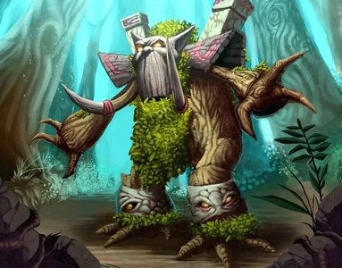 Timeway Wanderer, reused TCG art for Leafbeard, Ancient of Lore.