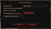 Game Preferences