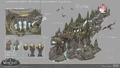 Red dragon castle concept art in Dragonflight.