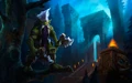 Zul'jin's artwork in Heroes of the Storm with added background.