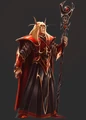 A blood elf warlock concept art.