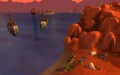 Alliance ships off the southern coast of Durotar in Cataclysm.