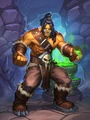 Grommash just after drinking the blood of Mannoroth in Hearthstone Mercenaries.