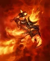 Ragnaros' original card art in Hearthstone, a modified version of his Molten Core art.