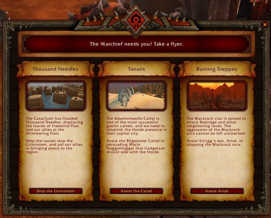 Warchief s Command Board Wowpedia Your wiki guide to the World