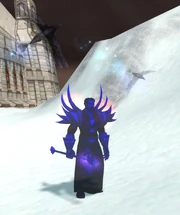 An  accompanied by shadow ravens.