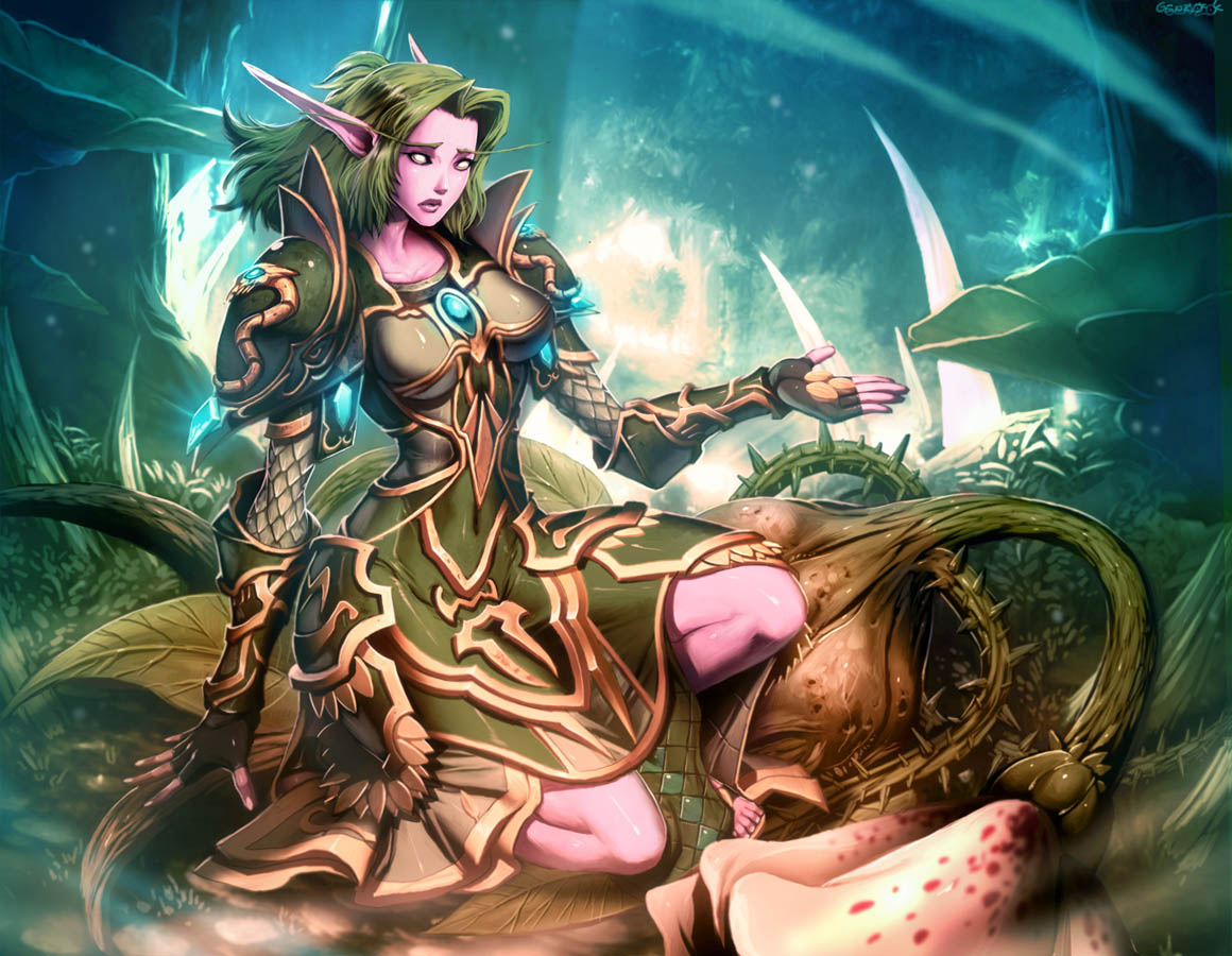 a pretty female druid surrounded by forest animals, face decorat... -  Arthub.ai