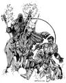 Art from the manual of a Death Knight with skeletons.