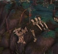 The bones of a Dragonmaw dragon in Crestfall.