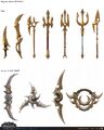 Concept art of old kaldorei empire weapons.