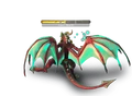An evoker's wings glow in a dragonflight's color when casting spells.
