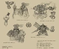 Different pandaren clans concept art.
