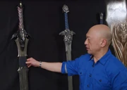 Dragonsword, as shown on the left in a behind the scenes clip.