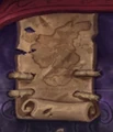 A probable early map of Kul Tiras tied to a robe.