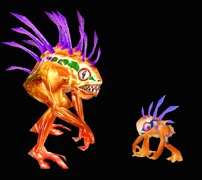 Original adult and child murloc models