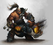Concept art of an Iron Horde grenadier.