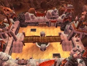 The original version of the arena, with spikes at the middle platforms.