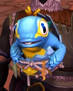 Murloc baby in a Baby Murloc Satch-Shells backpack.