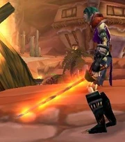Undead female wielding the Blazing Rapier