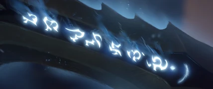 Frostmourne's runes in Afterlives: Bastion.