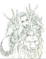 Drinlana in her mail with her beloved Silvermane, as drawn by Kaledevi Vagrantwind.