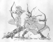 An  and an elven ranger.