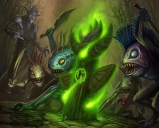 Stoneclaw Totem TCG card art with murlocs