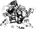 A dwarven demolition squad from the Warcraft II: Tides of Darkness manual.