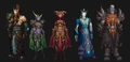 Nozdormu, Ysera, Alexstrasza, Malygos, and Deathwing in their visage forms (old models).