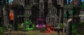The ruined palace and its gardens in Warcraft III.