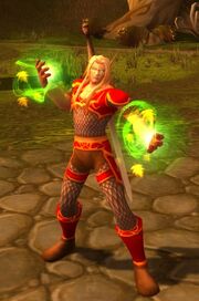 Blood elf using hearthstone