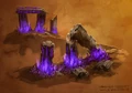 Concept art of Deepholm pillars.