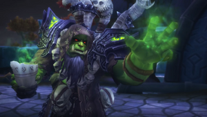 Gul'dan usando su poder contra Grommash