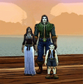 A young Taelan with his parents in World of Warcraft.