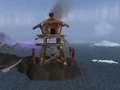 The abandoned orc tower on Warsong Jetty.
