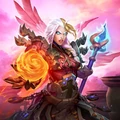 On art for Red Crane Jaina alternate hero in Hearthstone.