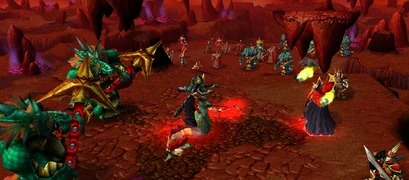 Kael and Vashj leading their troops in Hellfire Peninsula.